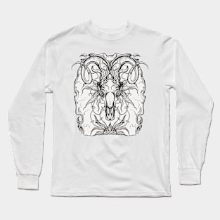 Ram skull engraving illustration Long Sleeve T-Shirt